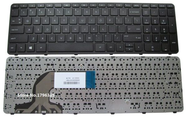Bàn phím laptop HP Pavilion 15-e000, 15-f000, 15-n000, 15-r000, 15-g000, 250 G2, 250 G3, 255 G2, 255 G3, 256 G2, 256 G3 (PHÍM ÂM KO GẮN DC) – 15-E000 N000 N100 (KHUNG)
