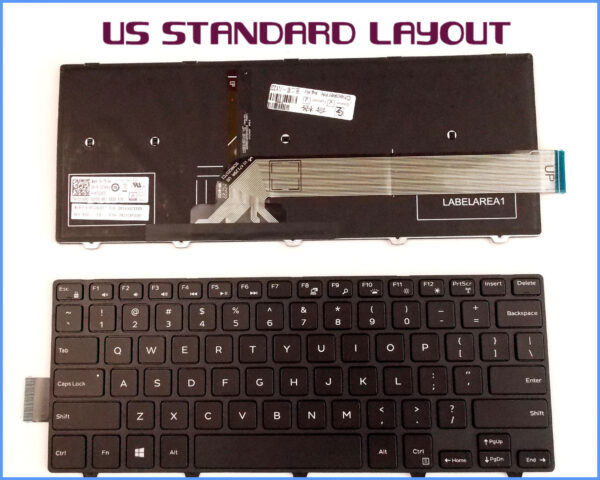 Bàn phím laptop Dell Inspiron 14-3441 3442 3443 3445 3446 3451 3452 3458 3459 3462 3476 5442 5443 5445 5447 5448 5451 5455 5458 5459 5468 7447, Vostro 14 3449 14 3467 3468 3478, Latitude 3450 3460 3470 3480 (ĐÈN)