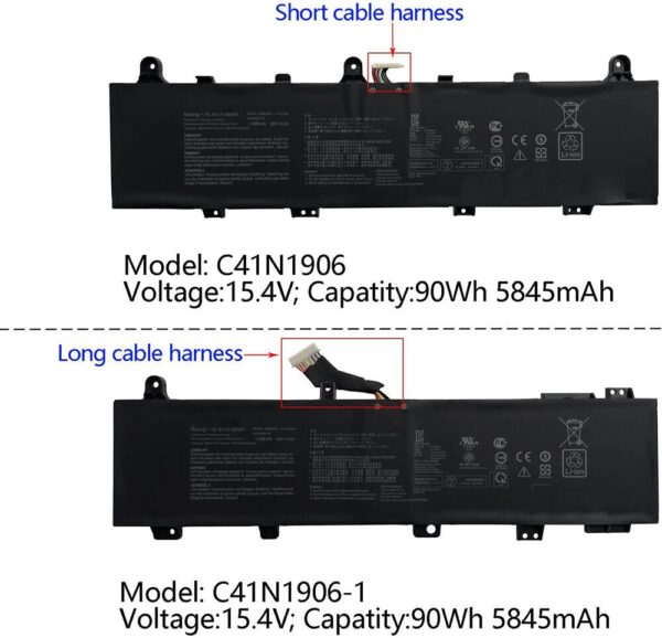 Pin laptop Asus TUF A15 FA506 FA566 FX506 FX566, TUF A17 FA706 FA766 FX706 FX766, TUF506 TUF566 TUF706 TUF766, ROG Zephyrus Duo 15 GX550, ROG Zephyrus Duo 15 SE GX551, C41N1906-1 (ZIN) – 4 CELL *CÁP DÀI 7CM*