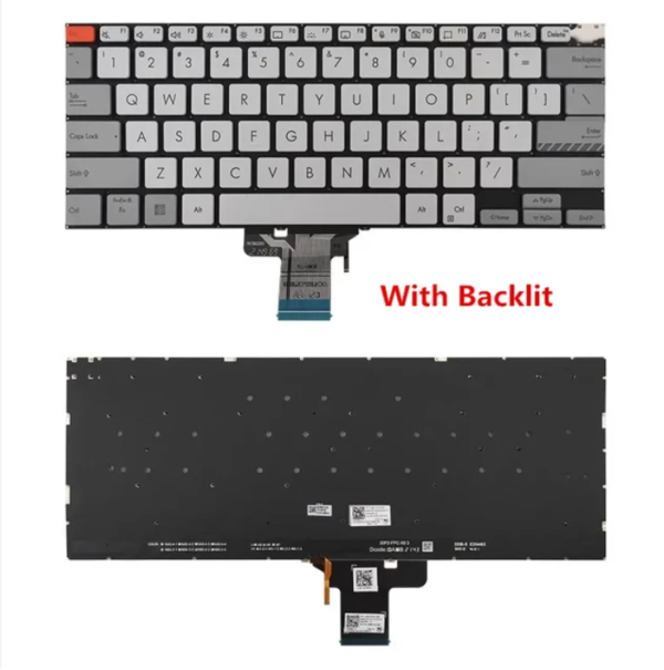 Bàn phím laptop Asus Vivobook Pro 14x OLED M3400 M3400Q M3400QA M3400QC M3401 M3401Q M3401QA M3401QC, Asus Vivobook Pro 14x OLED M4700 M4700PC M4700QC M7400 M7600 X7400 X3400 X3400P K3400P BẠC (CÓ ĐÈN, BH 6TH)