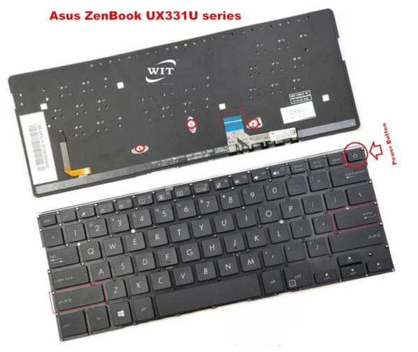 Bàn phím laptop Asus Zenbook 13 UX331 UX331U UX331UA UX331UN, Asus Zenbook 13 UX331F UX331FA (CÓ ĐÈN, BH 6TH)