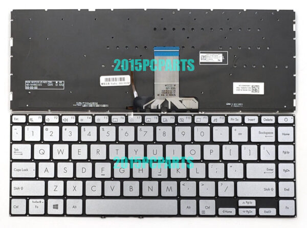 Bàn phím laptop Asus Zenbook 14 UX434 UX434I UX434IQ UM434I UM434IQ UM433IQ Q407 Q407I Q407IQ Q408 Q408U Q408UG BẠC (CÓ ĐÈN, BH 6TH)