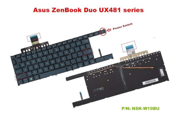 Bàn phím laptop Asus ZenBook Duo UX481 UX481F UX481FA UX481FAY UX481FL UX481FLY (CÓ ĐÈN, BH 6TH)