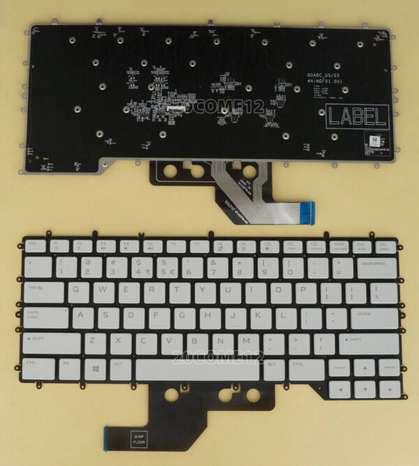 Bàn phím laptop Dell Alienware M15 R3, Alienware M15 R4, Dell Gaming G7 15 7500, Gaming G7-7500 (2020) BẠC (LED ARGB, BH 6TH) *SOCKET CÀI*