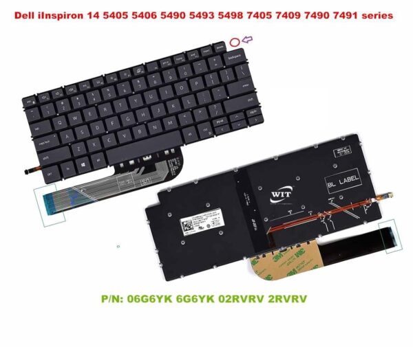 Bàn phím laptop Dell Vostro 5390 5391 5490 5491 5493 5498 7390 7391 7490 7491, Latitude 3301 3311 3410, Vostro 3400 (Gen 11) ĐEN (CÓ ĐÈN)