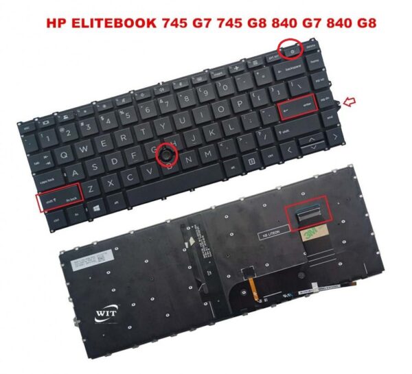 Bàn phím laptop Hp Elitebook 740 G7, 740 G8, 745 G7, 745 G8, 840 G7, 840 G8, 845 G7, 845 G8 (CHUỘT, ĐÈN, BH 6TH)