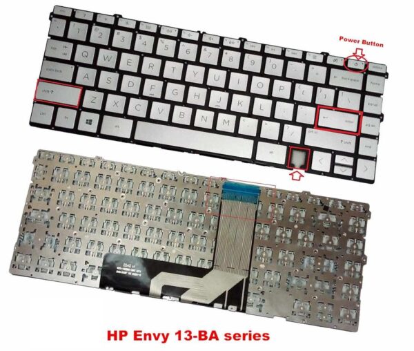 Cửa hàng cung cấp bàn phím laptop Hp Envy 13-ba 13-ba000, 13-ba001 (Cáp dài, Có LỖ VÂN TAY)