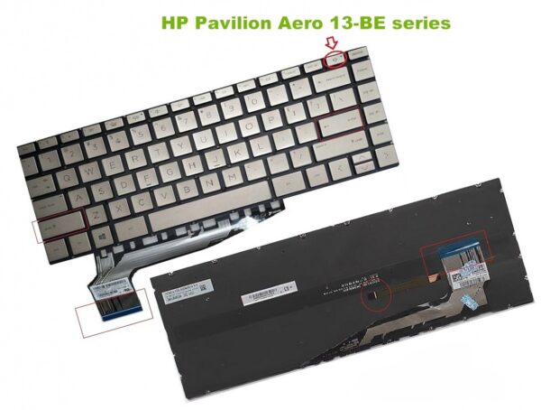 Bàn phím laptop HP Pavilion Aero 13-be000, 13-be0755ng, 13-be0034na, 13-be0227od, 13-be0500la TPN-W152 VÀNG (LED, BH 6TH)