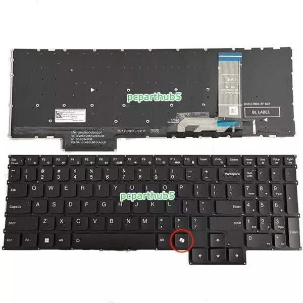 Bàn phím laptop Lenovo LOQ 15ARP9 15AHP9 15IAX9 15IRX9 – LED trắng, layout US, bảo hành 6 tháng