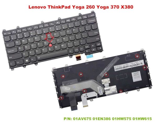 Bàn phím laptop Lenovo ThinkPad Yoga 260 (Type 20FD 20FE), Yoga 370, Thinkpad X380 Yoga (CÓ ĐÈN, BH 6TH)