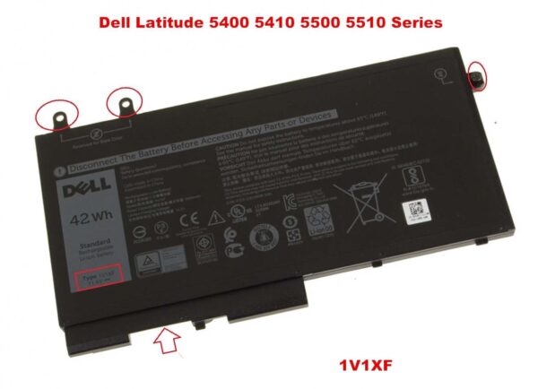 Pin laptop Dell Latitude 5400 5410 5500 5510, 01V1XF XV8CJ NGẮN 42WH (ZIN) – 3 CELL