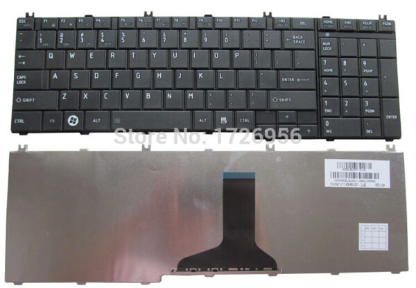 Bàn phím laptop Toshiba Satellite C650 C655 C660 C665 C670 C675 L650 L660 L655 L670 L675 L750 L770 L755, Dynabook T350 B551 B552 – L655 ĐEN