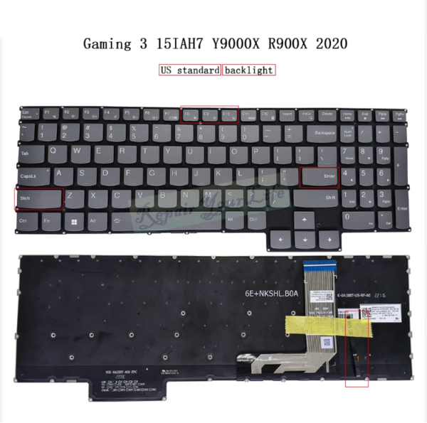Bàn phím laptop Lenovo IdeaPad Gaming 3 15IAH7, IdeaPad Gaming 3 15ARH7 (LED TRẮNG, BH 6TH)