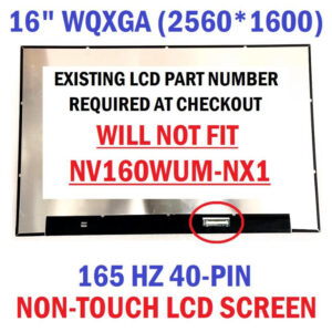 Màn Hình 16.0″ Led Slim Ko Viền =wqxga 2k 165hz= (16:10) (Board Sau Lưng,40 Pin)