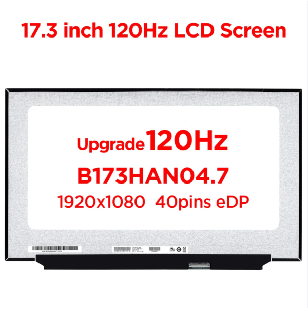 Màn Hình 17.3″ Led Slim 40p Fhd (120hz) =Ko Viền= *Socket Phải, Lắp Dc 144hz*