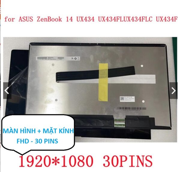 Màn hình và mặt kính laptop Asus Zenbook 14 UX433F UX433FA =CÓ KÍNH= (BOARD SAU LƯNG,30 PIN)