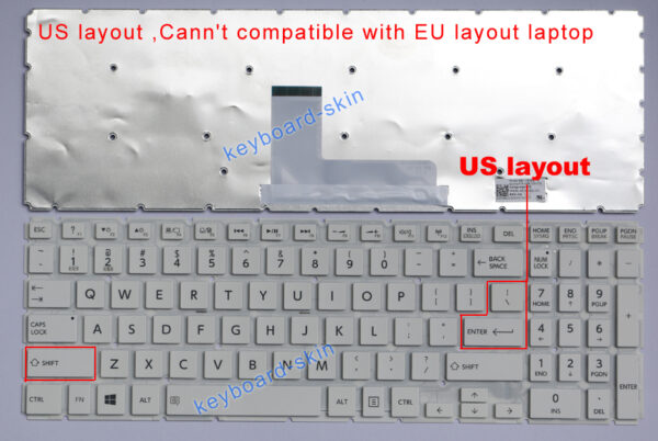 Bàn phím laptop Toshiba L50-B, L50D-B, L50t-B, L55-B, L55D-B, L55t-B, L50-C, L55-C, C55-C, C55t-C – L50-B TRẮNG
