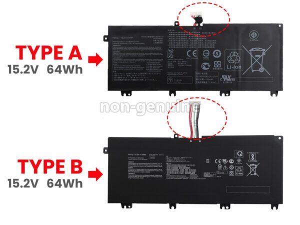 Pin laptop Asus ROG Strix GL503 GL503V GL503VD GL503VM FX503VM FX63V ZX63V, B41N1711 Cáp ngắn 3cm (ZIN) – 4 CELL