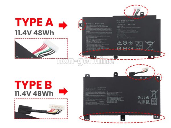 Pin laptop Asus Gaming TUF FX504 FX505 FX506 FX80 FX86 TUF565 TUF554, TUF 15 FA506, TUF 17 FA706, ROG Strix G15 G512 G512LI G531 G531G, B31N1726 cáp ngang dài (ZIN) – 3 CELL