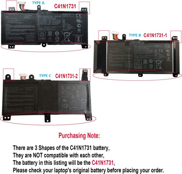 Pin Laptop Asus Rog Strix Gl504gm Gl504gw Gl504gs G515gv Gl704gm, Rog Strix G512l G531v G531t G531g G712l G731g C41n1731-1 (Type B) Pát Ốc Bo Tròn (Zin) – 4 Cell