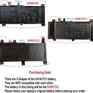Pin Laptop Asus Rog Strix Gl504gm Gl504gw Gl504gs G515gv Gl704gm, Rog Strix G512l G531v G531t G531g G712l G731g C41n1731 (Type A) 4 Pát Ốc Vuông (Zin) – 4 Cell