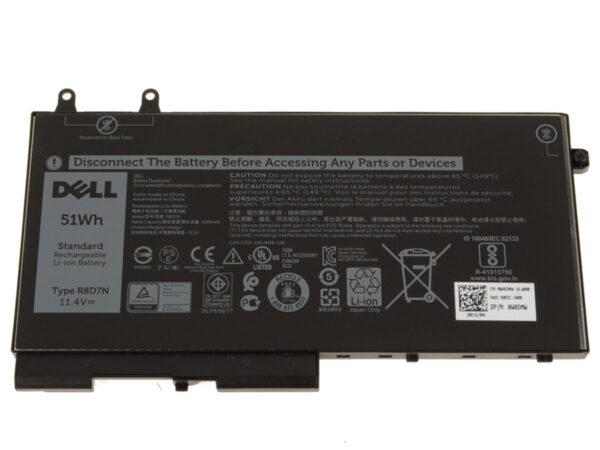 Pin laptop Dell Latitude 5400 5410 5500 5510, Precision 3540 3550, Inspiron 7590 7591 7791 (2-in-1 Series CÓ BÚT CẢM ỨNG), R8D7N 4GVRD NGẮN 51WH (ZIN) – 3 CELL