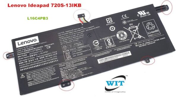 Pin laptop Lenovo IdeaPad 720s,720S-13IKB,720S-13ARR,720S-13 L16C4PB3,L16L4PB3,L16M4PB3 (ZIN) – 4 CELL
