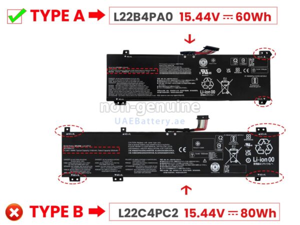 Pin laptop Lenovo Legion Slim 5 16APH8, Lenovo Legion Slim 5 16IRH L22C4PC2 (TYPE B) (ZIN) – 4 CELL