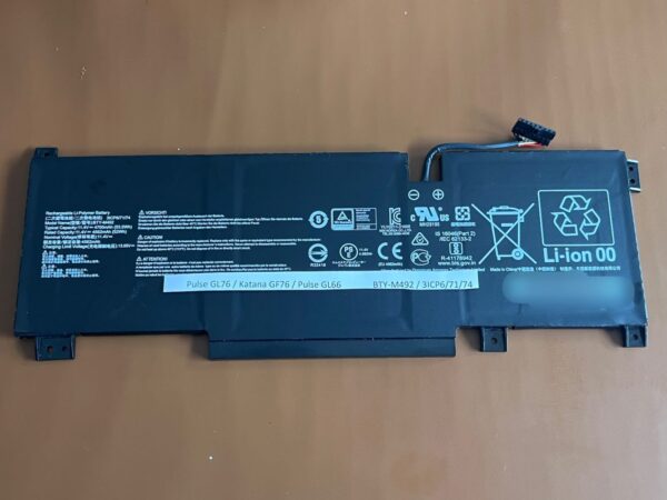 Pin laptop MSI Pulse GL66 GL76, MSI Katana GF66, MSI Sword 15 A11UD A11UE, BTY-M492 (ZIN) – 3 CELL