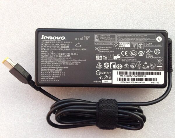 Sạc laptop LENOVO 20V-6.75A (USB kim) – ZIN
