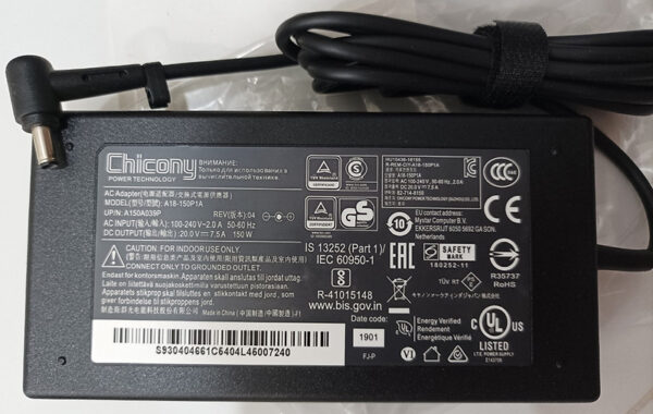 Sạc Msi 20v-7.5a (Kim Nhỏ – 4.5mm X 3.0mm) – Zin